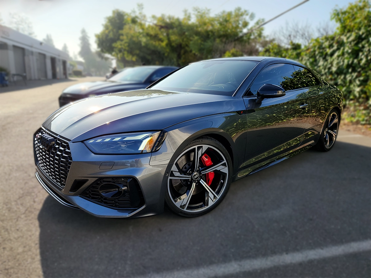 Sedan with a tinted windshield sun-strip